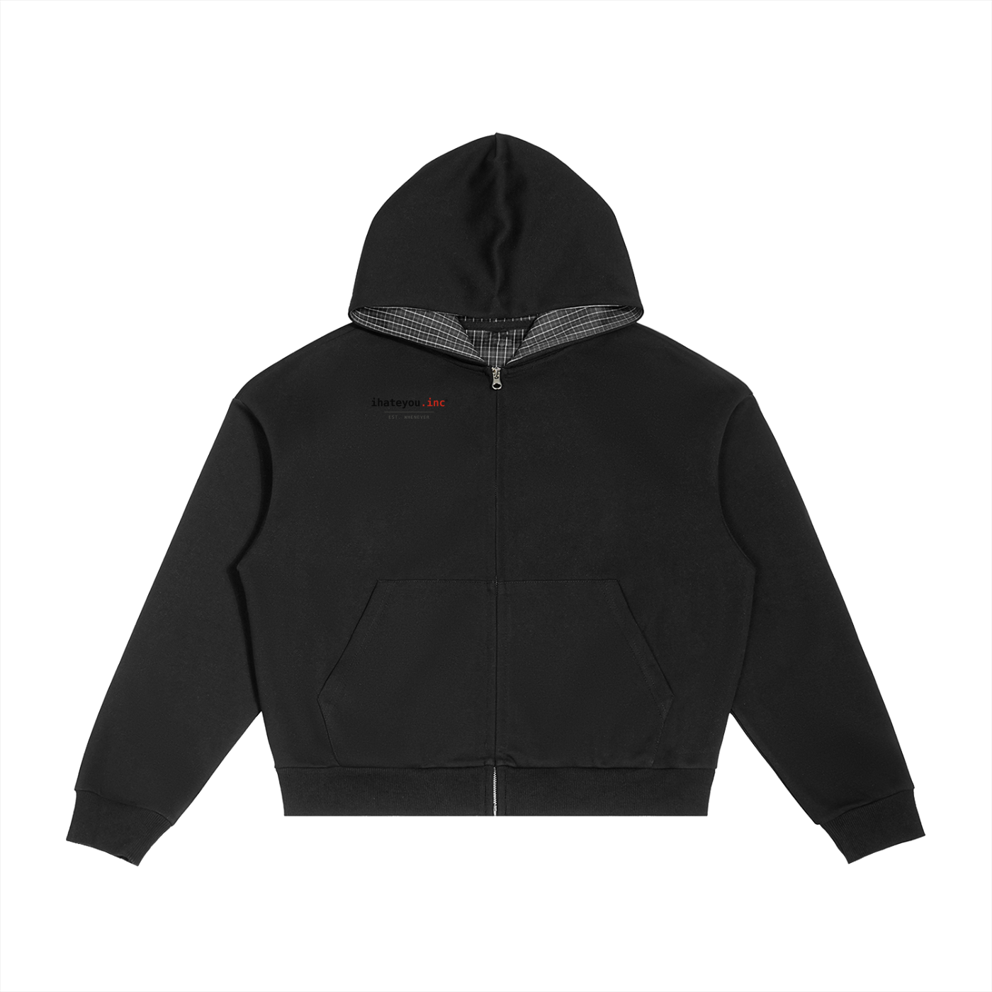 ihateyou.inc Plaid Zip Hoodie