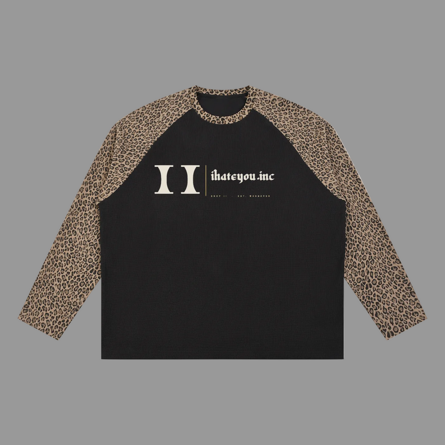 Leopard Panel Raglan Longsleeve — 320gsm