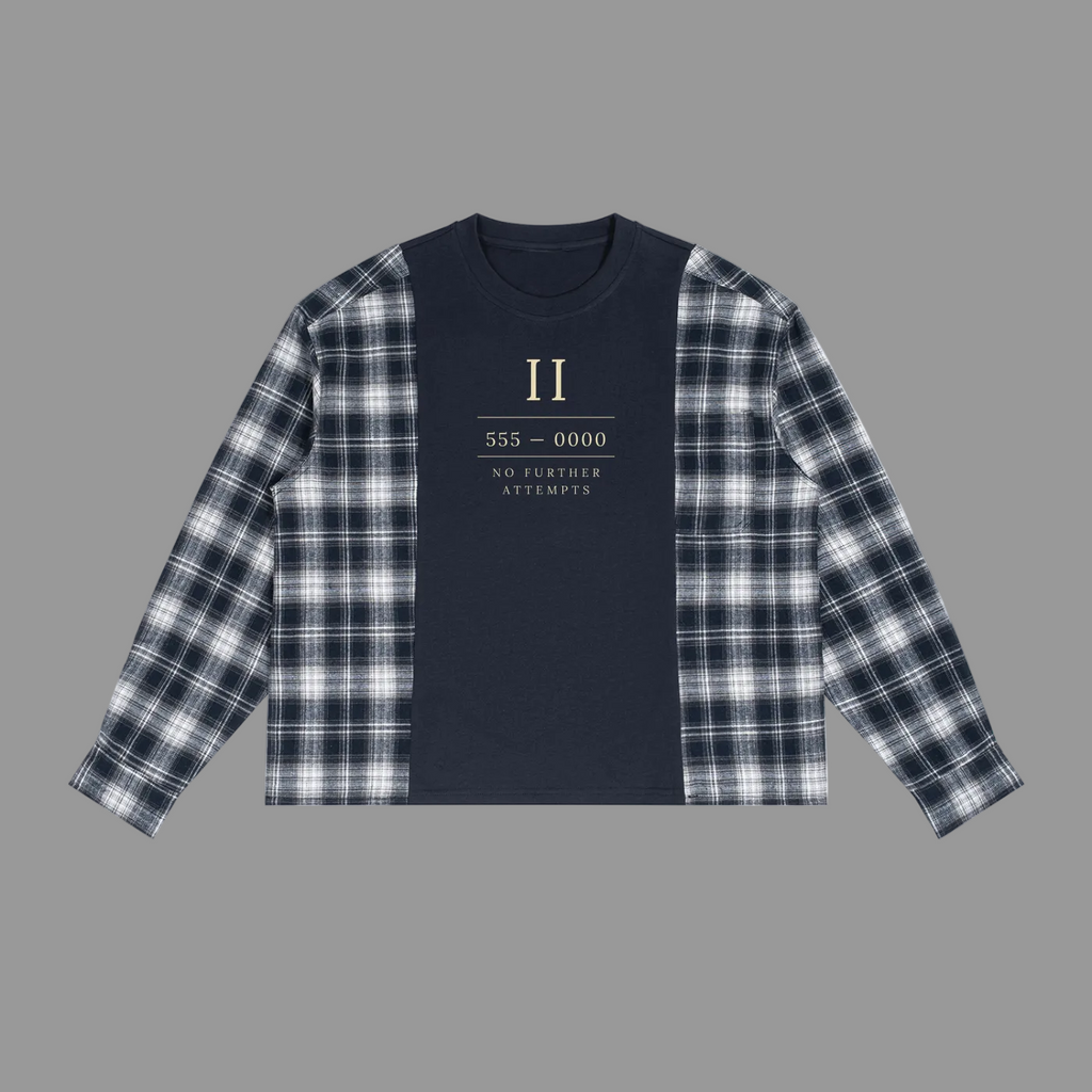 Plaid Panel Longsleeve — 240gsm