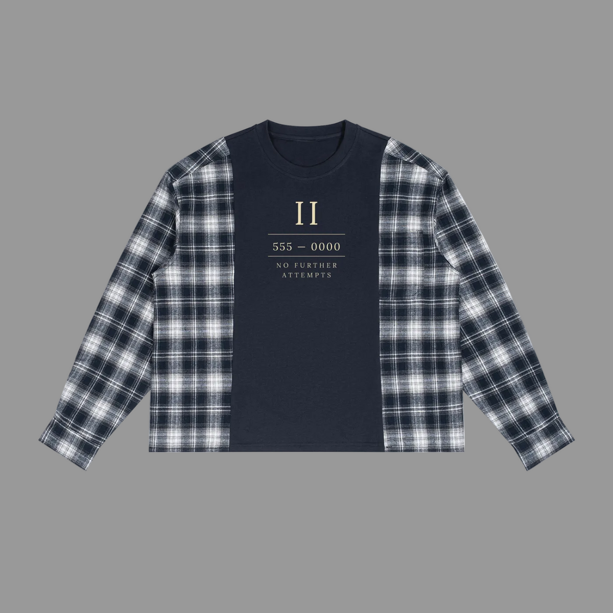 Plaid Panel Longsleeve — 240gsm