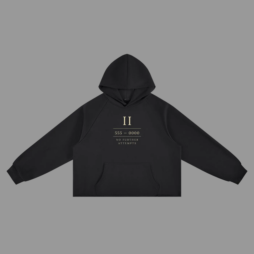 Raw-Edge Boxy Hoodie — Vintage Wash Black 350gsm