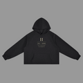 Raw-Edge Boxy Hoodie — Vintage Wash Black 350gsm