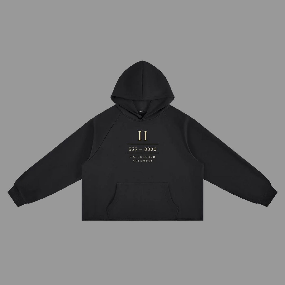 Raw-Edge Boxy Hoodie — Vintage Wash Black 350gsm