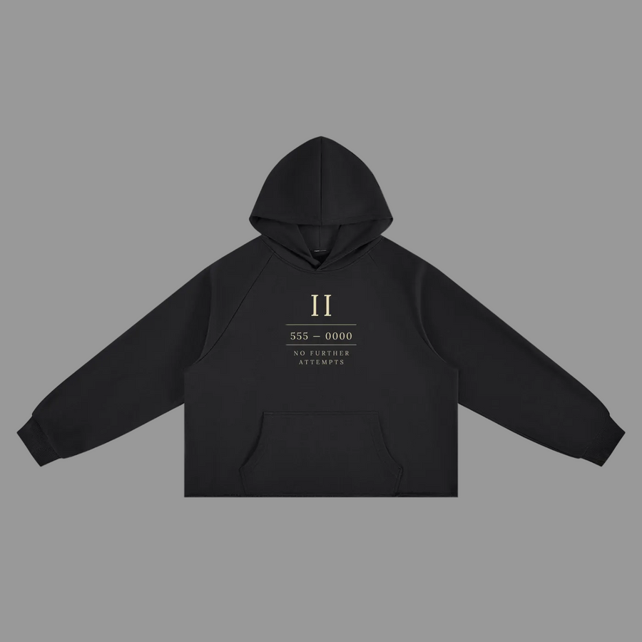 Raw-Edge Boxy Hoodie — Vintage Wash Black 350gsm