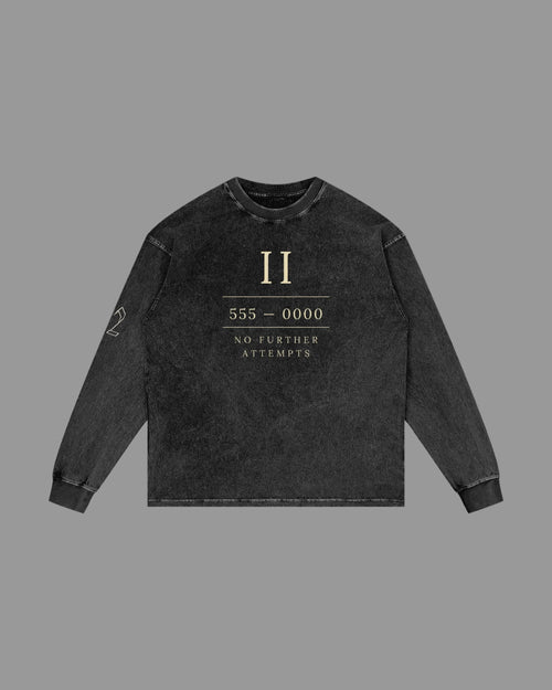 IHATEYOU.inc Acid-Wash Oversized Longsleeve — Black 250gsm — Archive 02 preview 1