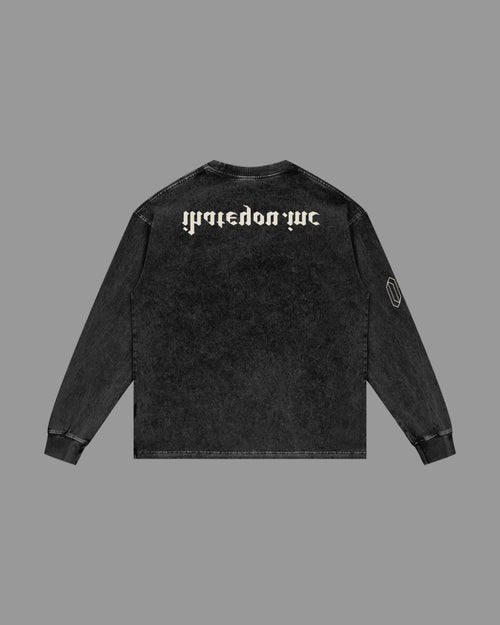 IHATEYOU.inc Acid-Wash Oversized Longsleeve — Black 250gsm — Archive 02 preview 2