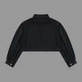 Women's Cropped Denim Jacket — Black 420gsm