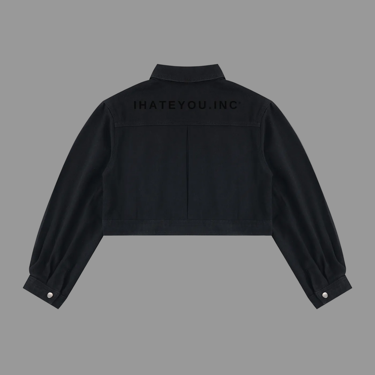 Women's Cropped Denim Jacket — Black 420gsm