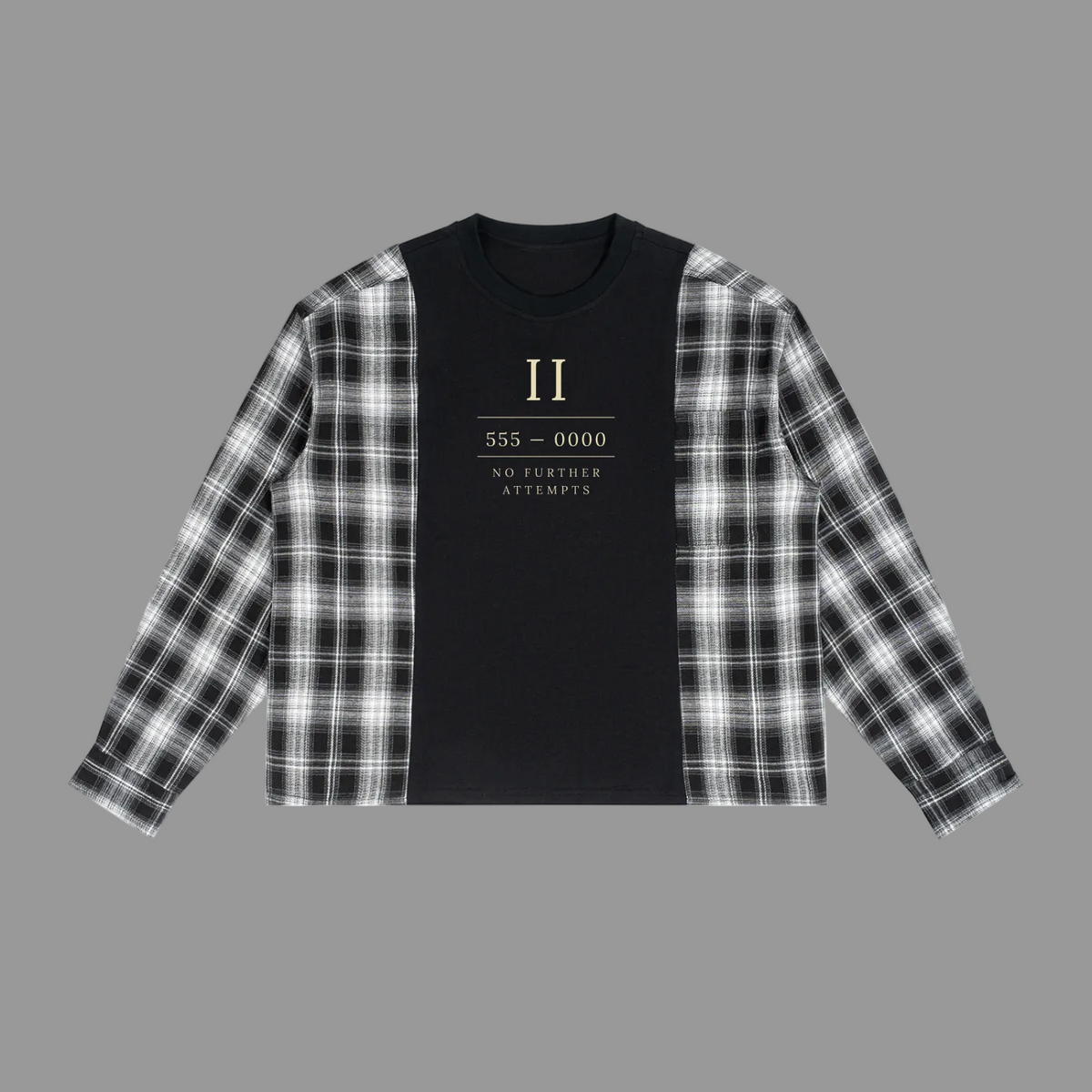 Plaid Panel Longsleeve — 240gsm