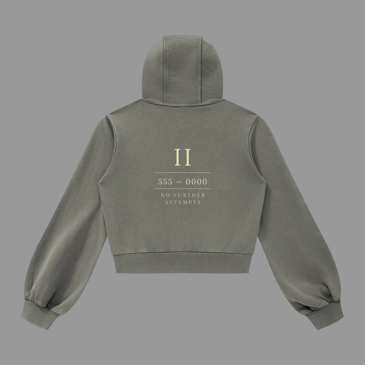 Women's Cropped Zip Hoodie — Vintage Wash 400gsm