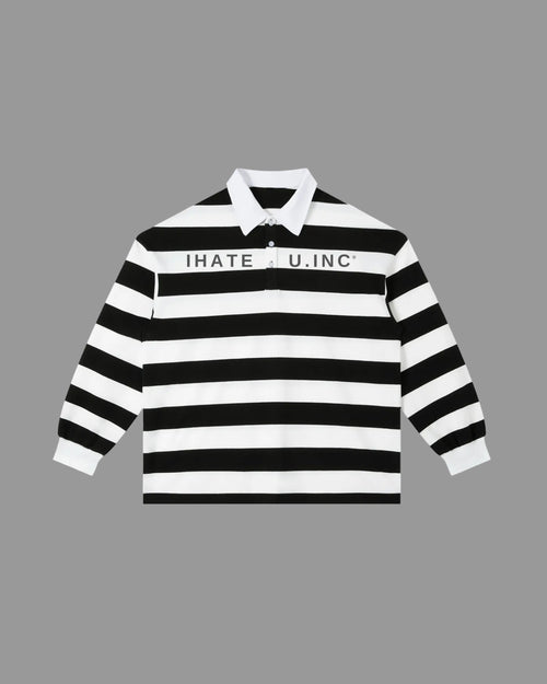 IHATEYOU.inc Color-Block Stripe Polo — White & Black — Archive 02 preview 1