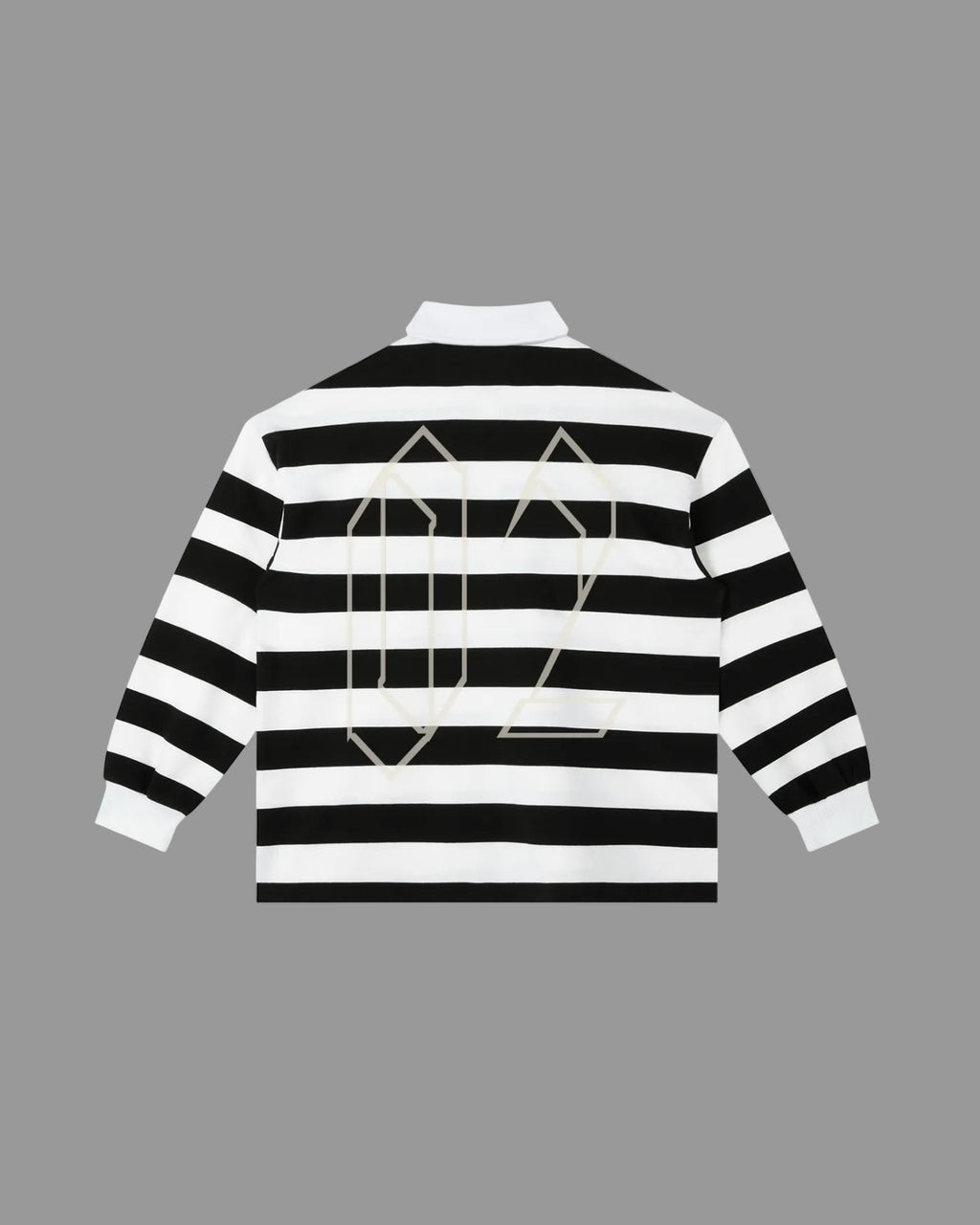IHATEYOU.inc Color-Block Stripe Polo — White & Black — Archive 02 preview 2