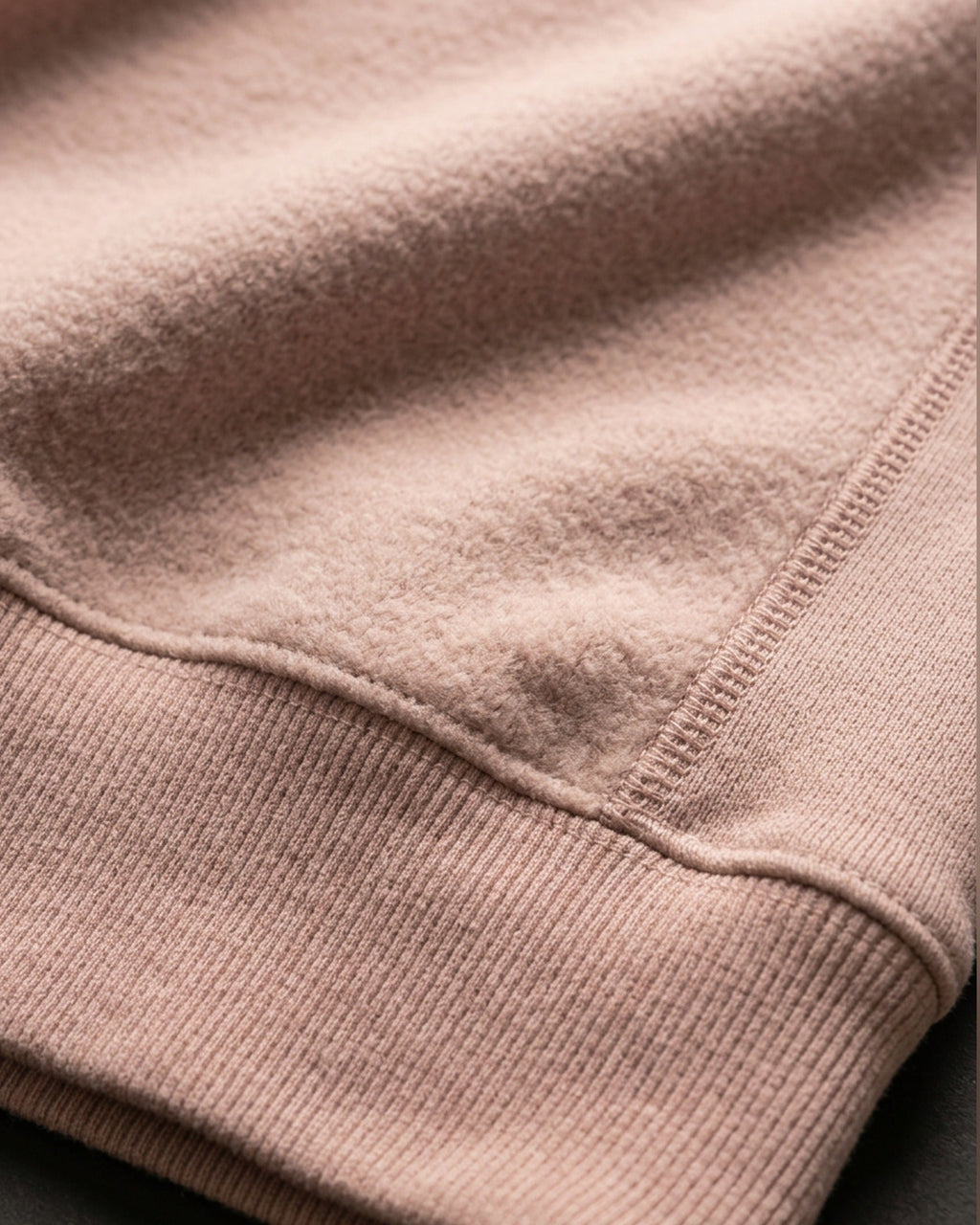 IHATEYOU.inc Light Pink Unisex Crewneck Sweatshirt — fabric detail
