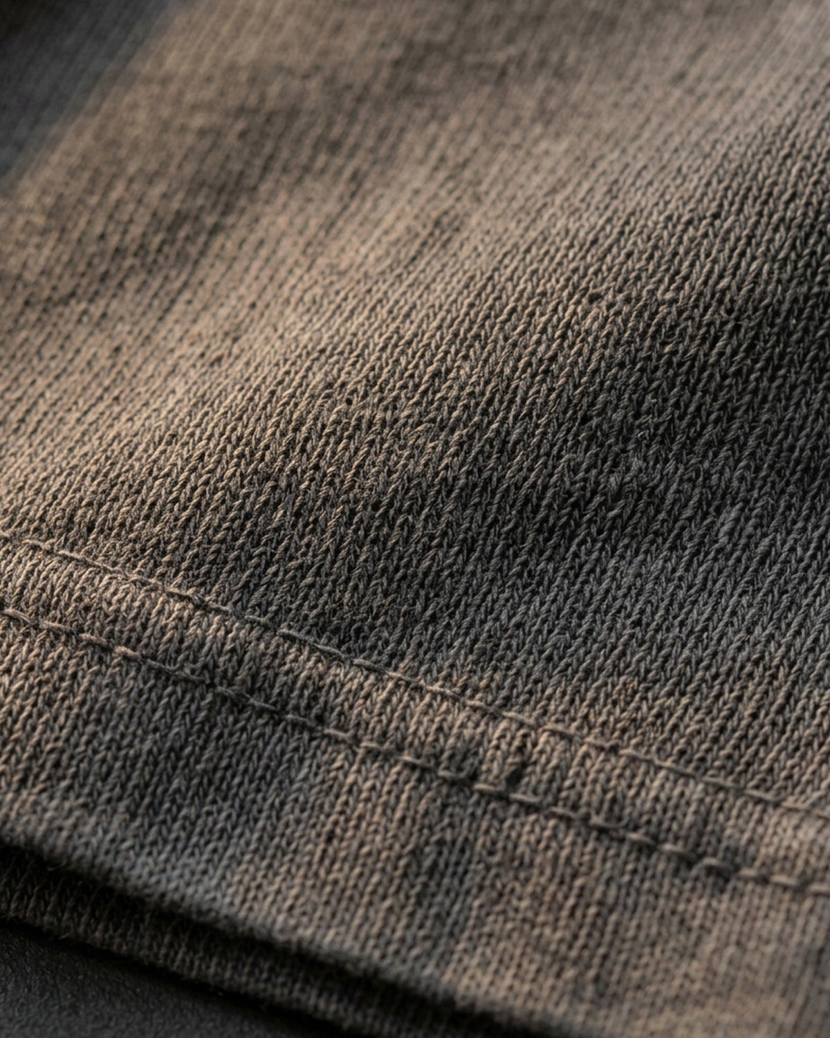 Reverse-Dyed Cotton Tee — Dark Gray — back on-model