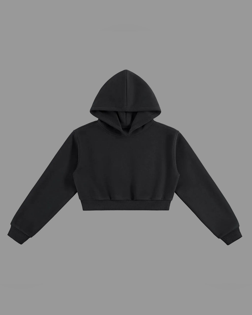 IHATEYOU.inc Cropped Fleece Hoodie — Black 350gsm — Archive 02 preview 1