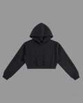 IHATEYOU.inc Cropped Fleece Hoodie — Black 350gsm — Archive 02 preview 1