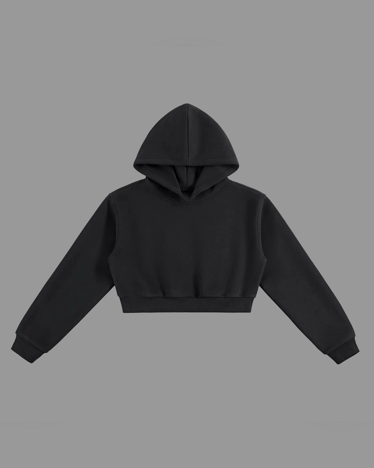 IHATEYOU.inc Cropped Fleece Hoodie — Black 350gsm — Archive 02 preview 1