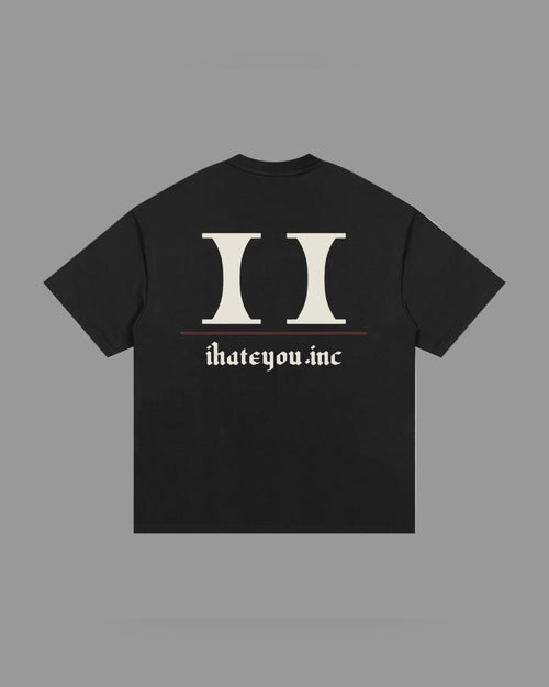 IHATEYOU.inc Essential Heavyweight Tee — Black 330gsm — Archive 02 preview 2