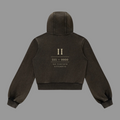 Women's Cropped Zip Hoodie — Vintage Wash 400gsm