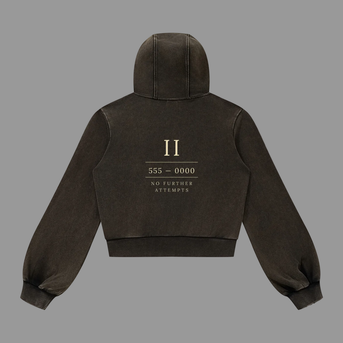 Women's Cropped Zip Hoodie — Vintage Wash 400gsm