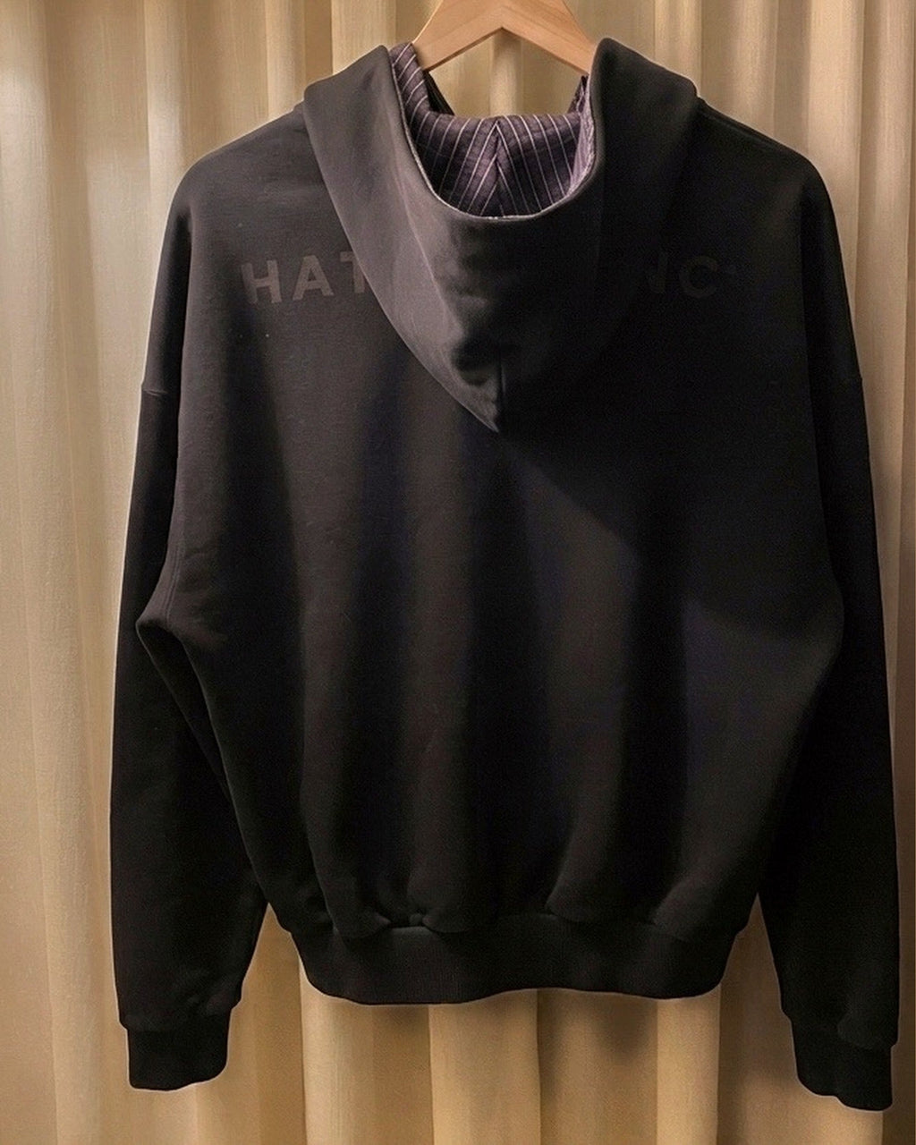 IHATEYOU.inc Black Plaid-Lined Zip Hoodie — detail