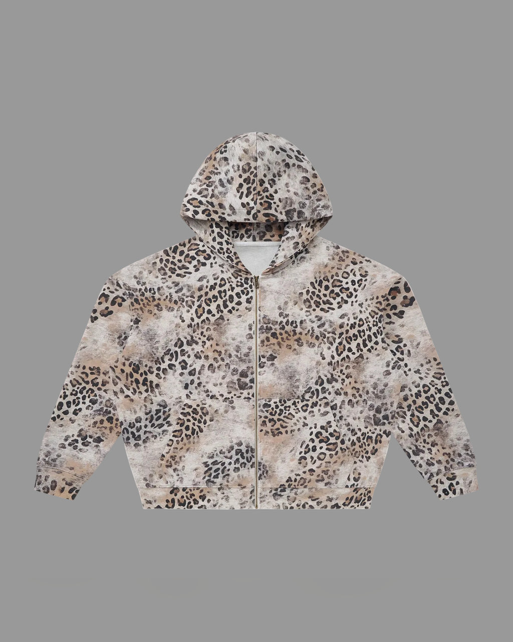 IHATEYOU.inc Leopard Vintage-Wash Zip Hoodie — Grey 360gsm — Archive 02 preview 1